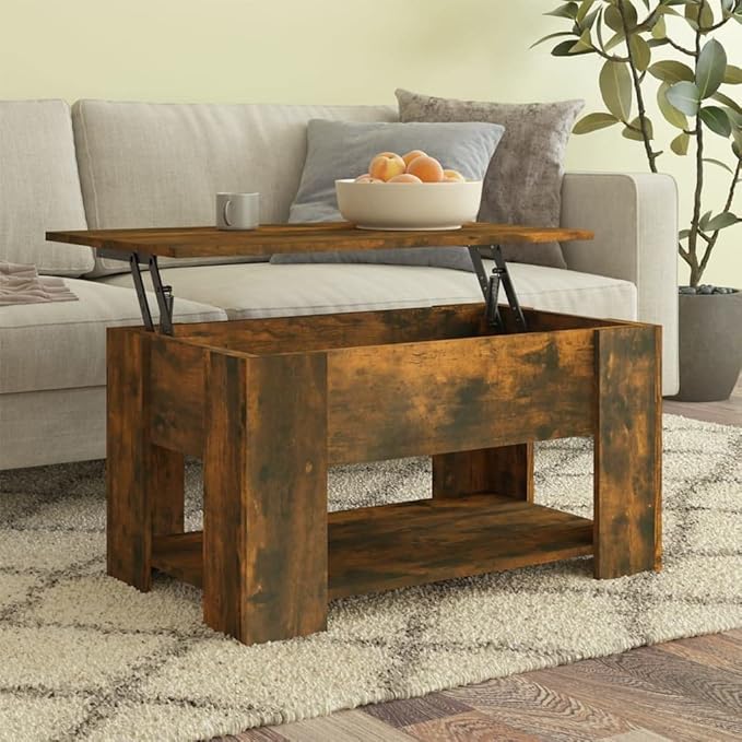 Modern Wood Coffee Table with Storage Shelf