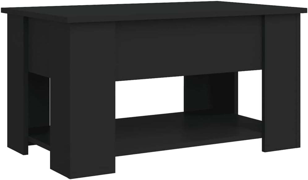 Modern Wood Coffee Table with Storage Shelf