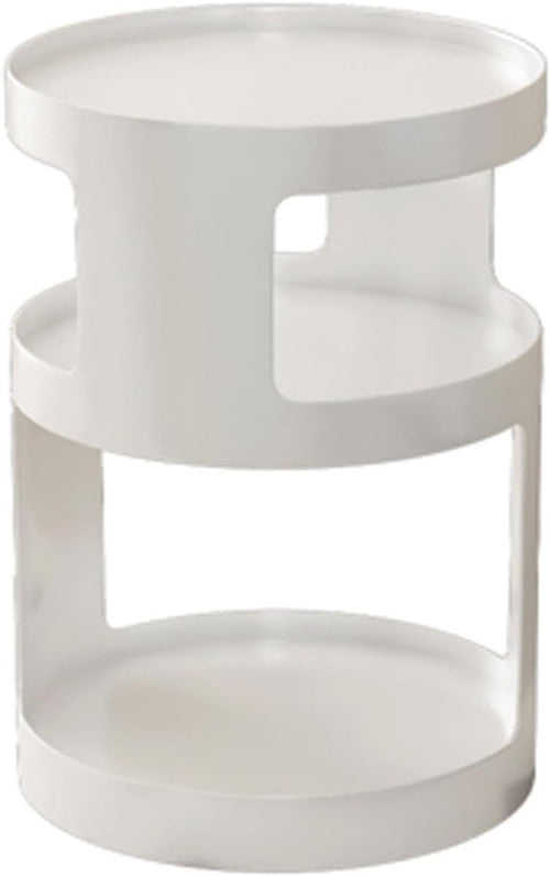 Modern Round Nightstand with Storage Shelf
