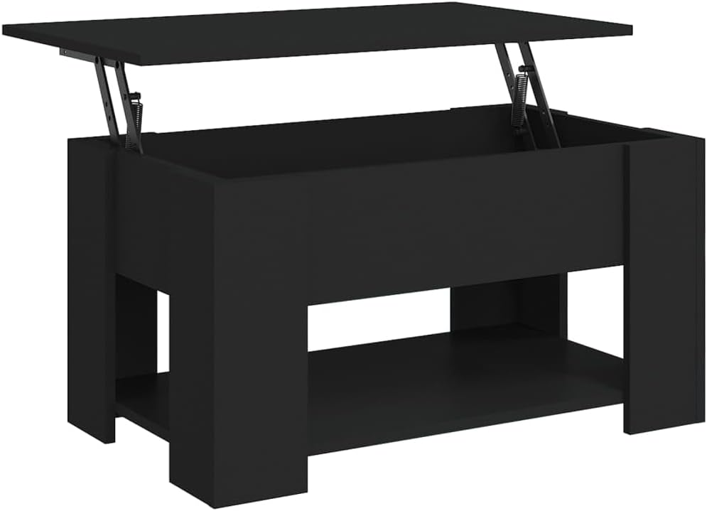 Modern Wood Coffee Table with Storage Shelf