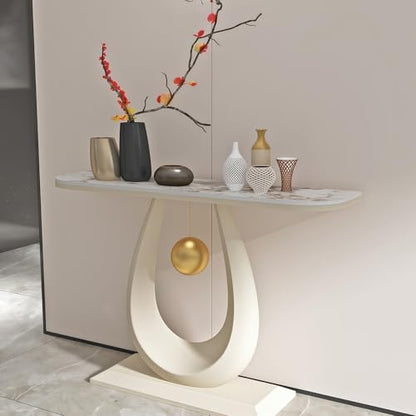 Modern Faux Marble Console Table