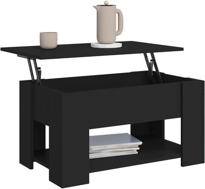 Modern Wood Coffee Table with Storage Shelf