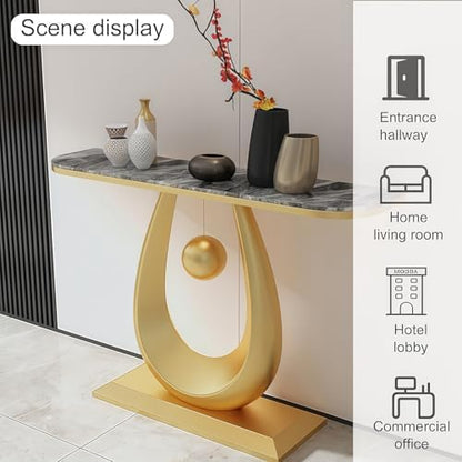 Modern Faux Marble Console Table