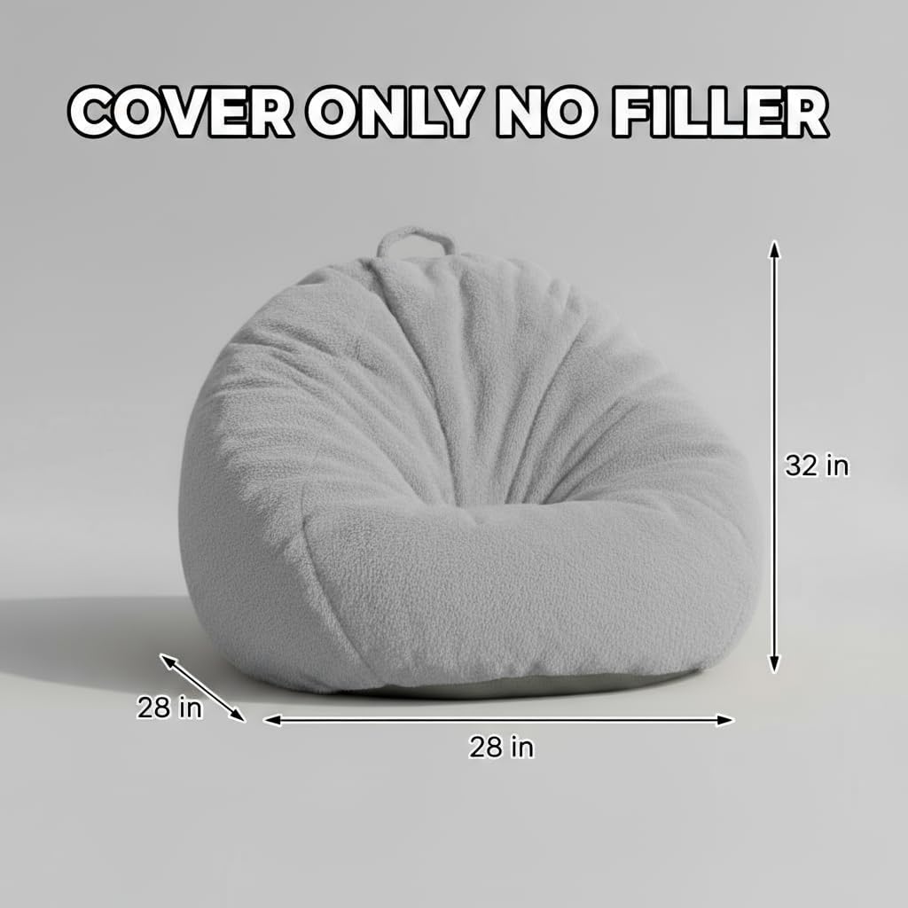 Ultra Soft Faux Fur Bean Bag Chair Cover
