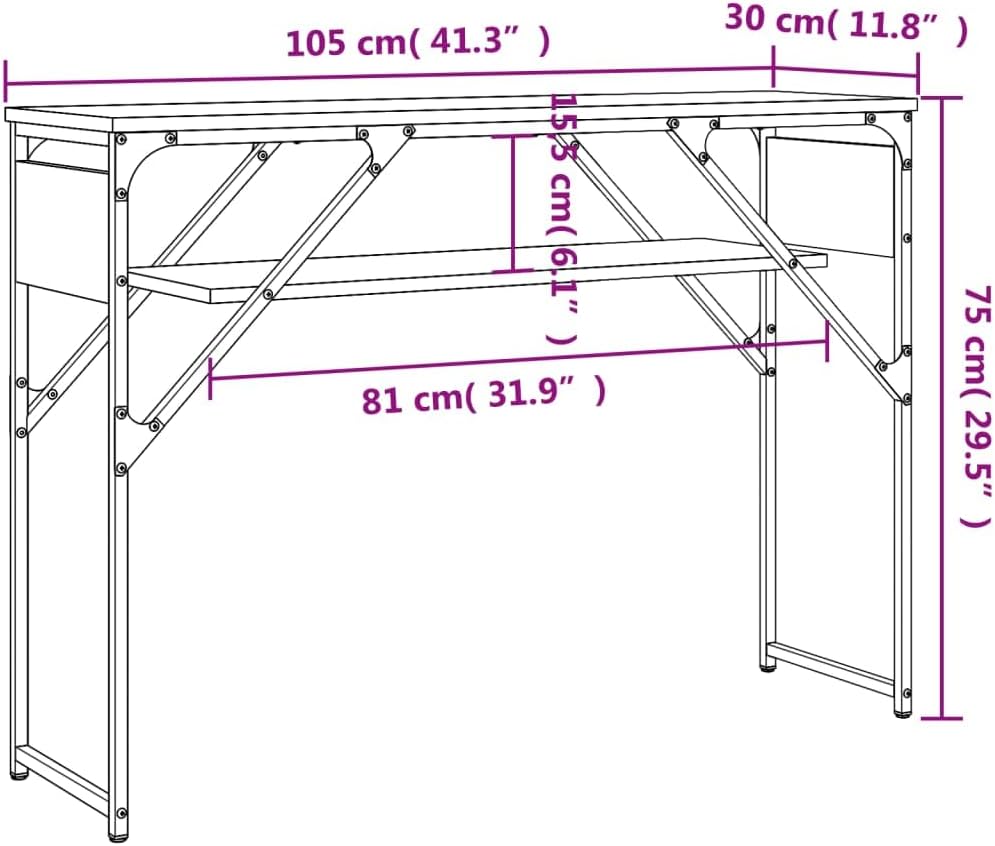 Industrial Slim Console Table