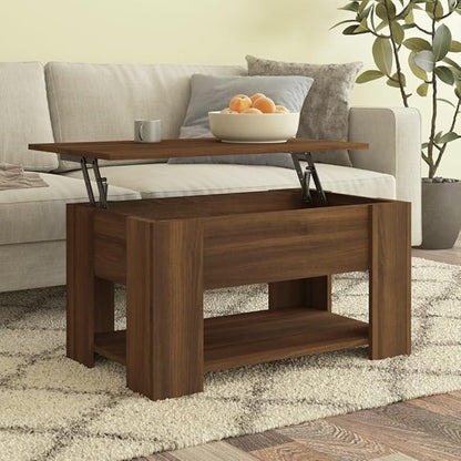 Modern Wood Coffee Table with Storage Shelf