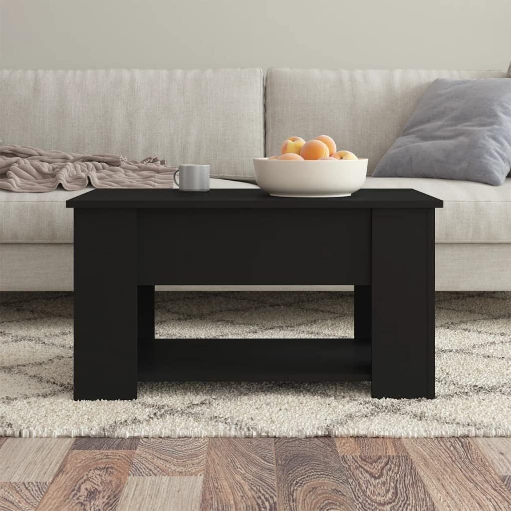 Modern Wood Coffee Table with Storage Shelf