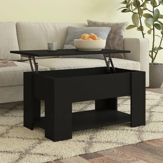 Modern Wood Coffee Table with Storage Shelf