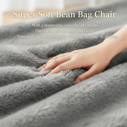 Ultra Soft Faux Fur Bean Bag Chair Cover