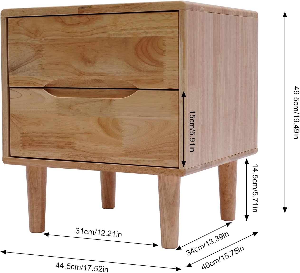Modern 2-Drawer Bedside Table