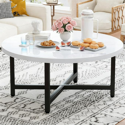 Modern Oval Coffee Table with Storage Shelf