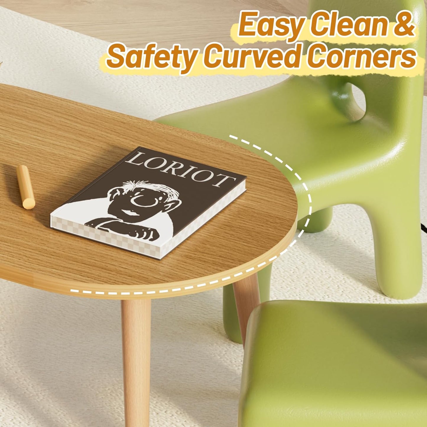 Modern Oval Coffee Table with Storage Shelf