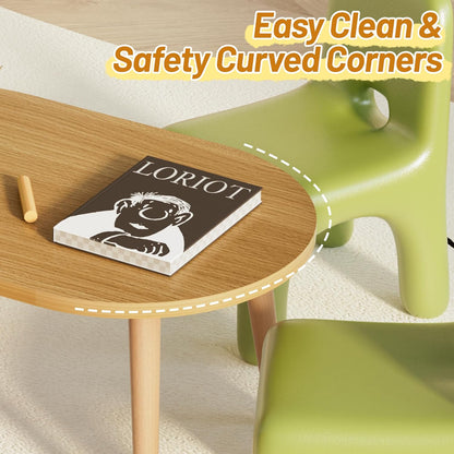 Modern Oval Coffee Table with Storage Shelf