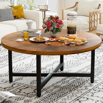 Modern Oval Coffee Table with Storage Shelf